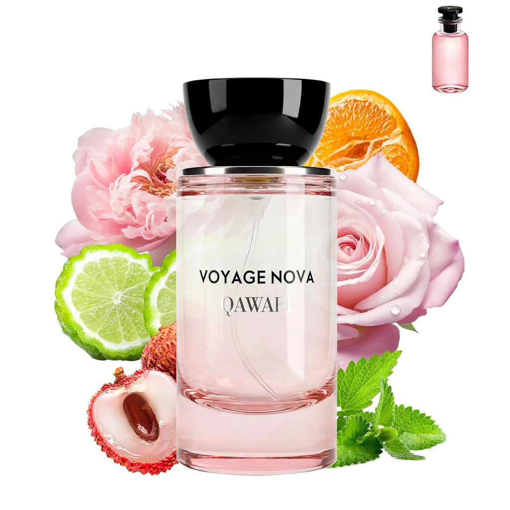 Voyage Nova Eau de Parfum for Women, Lychee Bergamot Ginger, Rose Peony Cocoa Blossom, Elegant Patchouli, Long Lasting Spring Fall Perfume, 50ml &1.7fl oz