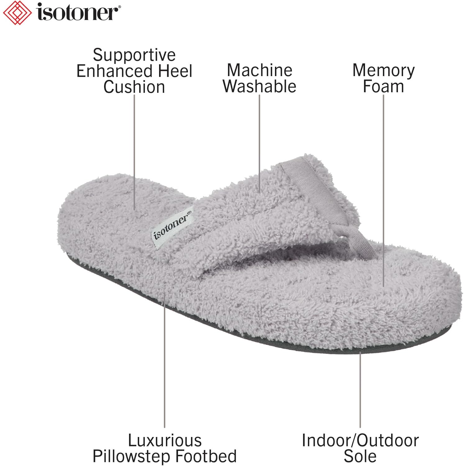 Women's Slippers Plush Light Grey