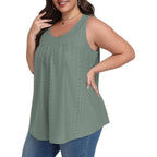 Women's Flowy Scoop Neck Tunic Top Grayish Green