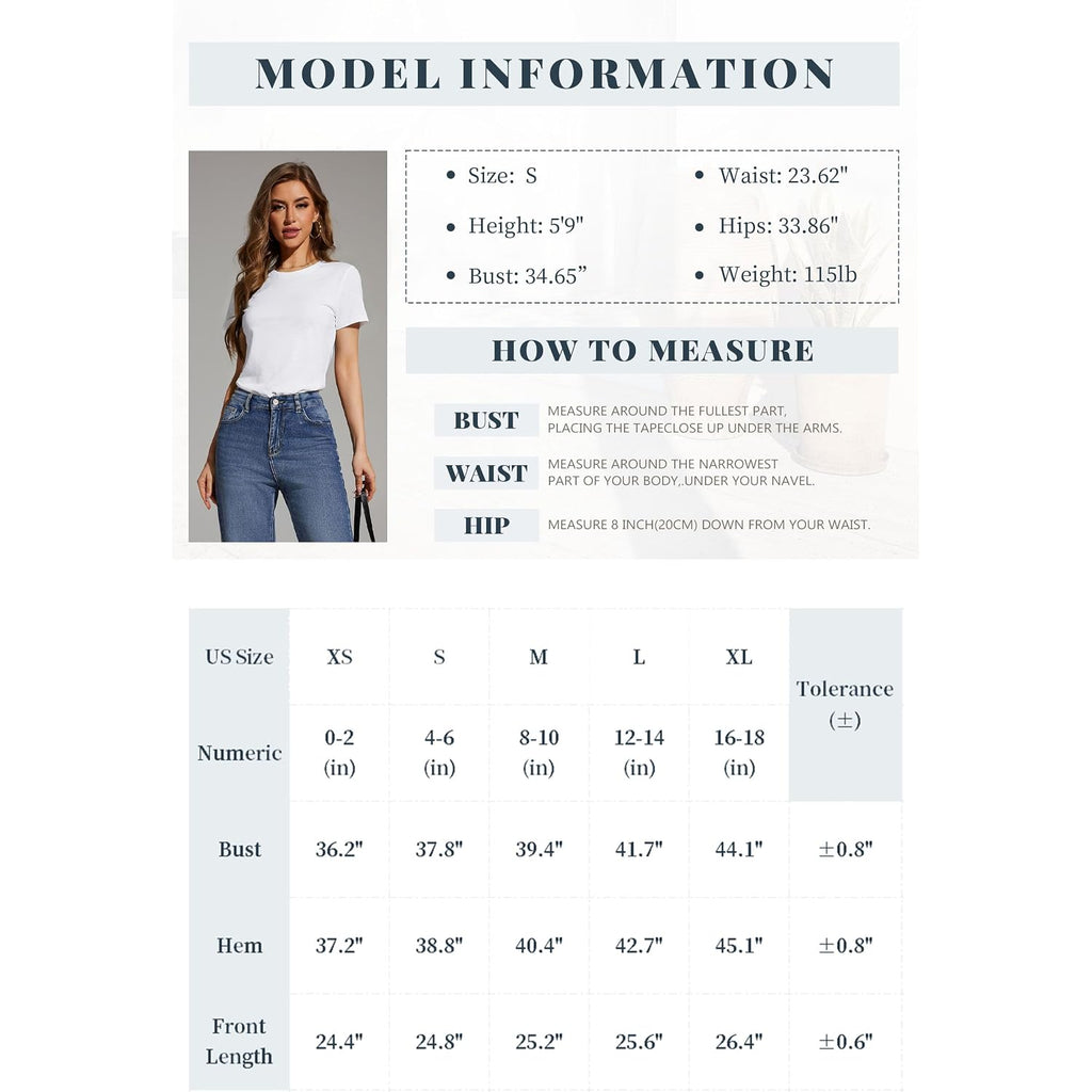 Women's Multi-Pack Short Sleeve Round Neck T-Shirt - Basic Loose Fit Knit Tops