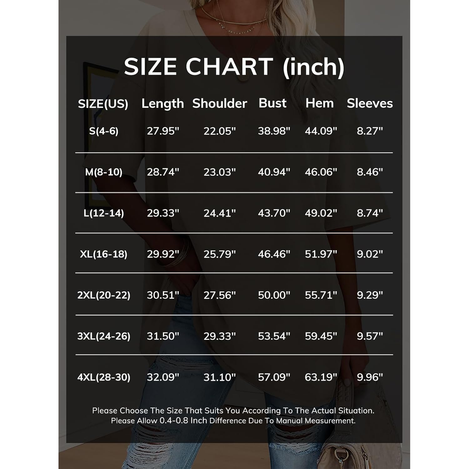 Women's Oversized V-Neck Tunic Top Light Brown