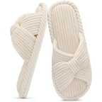 Women's Slippers Corduroy Beige