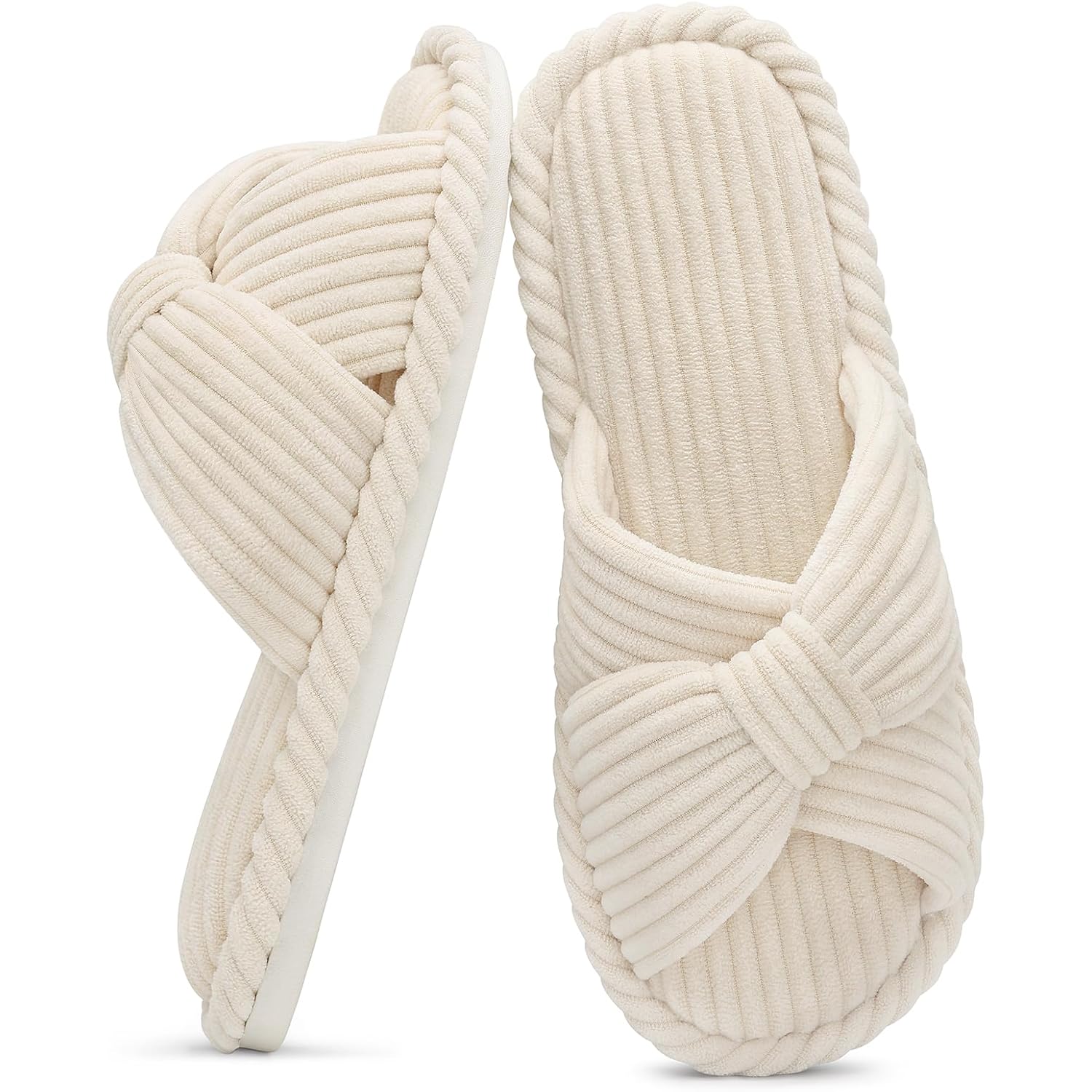 Women's Slippers Corduroy Beige