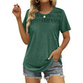 Women's Smocked Crewneck Tunic Top Green