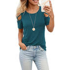 Women's Cold Shoulder Tunic Top Petrol