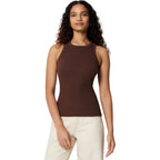 Women's High Neck Ribbed Tank Top Rich Hazel