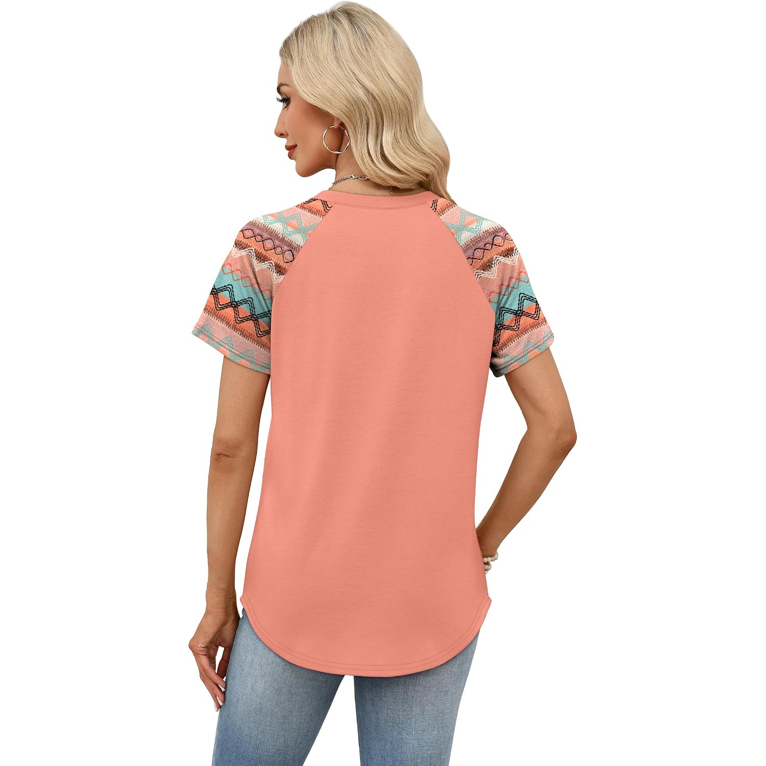 WIHOLL Summer Tops for Women 2026 Trendy Short Sleeve Shirts Crew Neck Tops Curved Hem Fashion Clothing
