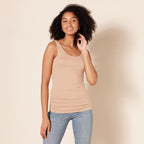 Women's Ribbed Scoop Neck Tank Top Sand