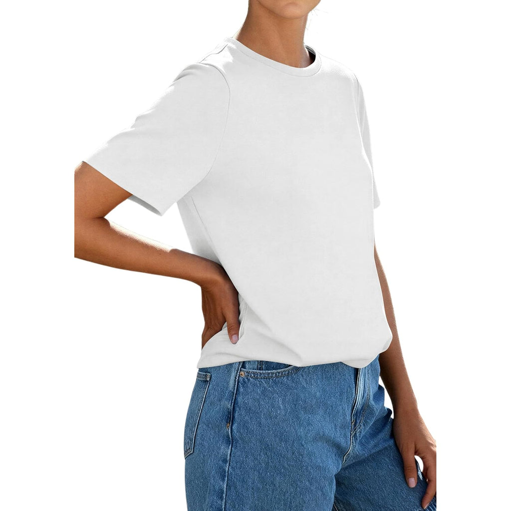 PRETTYGARDEN Womens Short Sleeve Tops Summer 2026 Casual Crewneck Cotton Basic Tee Shirts Fashion Clothing Spring Outfits