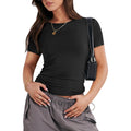 ANRABESS Women's Soft Short Sleeve T-Shirt, Crew Neck Top Slim Fit Basic Tee for Summer Casual Y2k Everyday Wear