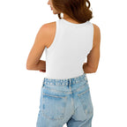 GKBK Womens Tank Tops High Neck Sleeveless Ribbed Tank Casual Basic Thick Strap Slim Fitted Racerback Shirts