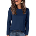 ANRABESS Long Sleeve Shirts for Women,Soft Stretchy Wrinkle-Free Tops,Casual Crew Neck T Shirt for Work Daily Fall