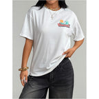 SOLY HUX Women's Hawaiian Beach T Shirts Tropical Graphic Tess Short Sleeve Tops Vacation Clothes