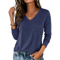 Zeagoo Womens Long Sleeve Shirts V Neck Basic Tee Tops Dressy Casual Business Work Blouses Fall Outfits S-3XL