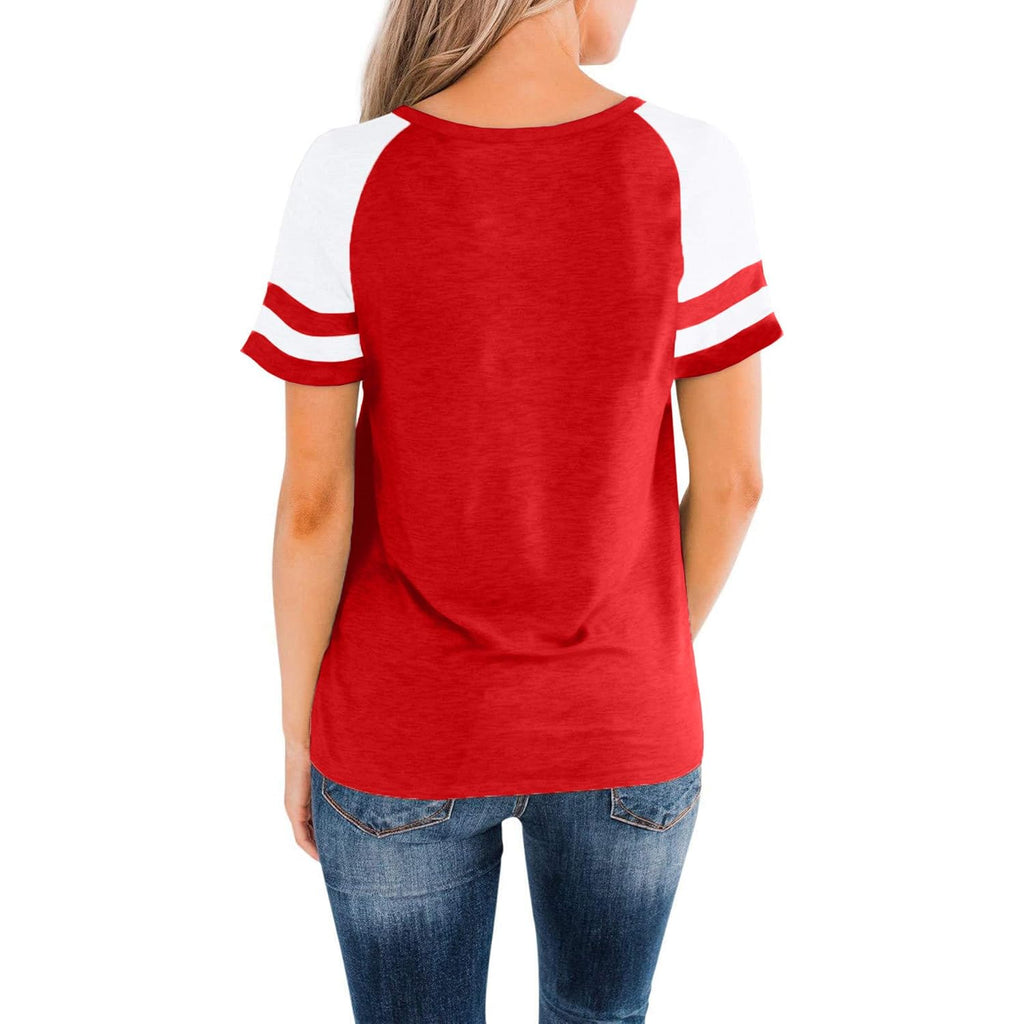 American Flag Shirt Women 4th of July Shirts USA Flag Graphic Patriotic Tshirt Raglan Color Block Tops