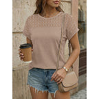 AUTOMET Women's Short Sleeve Shirts Dressy Business Casual Summer Tops 2026 Lace Spring Blouses Loose Fit Trendy Outfits