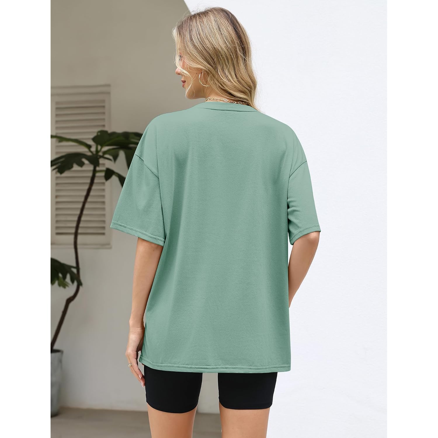LOMON Oversized Graphic T Shirts for Women Short Sleeve Crewneck Summer Tops Loose Casual Basic Tees