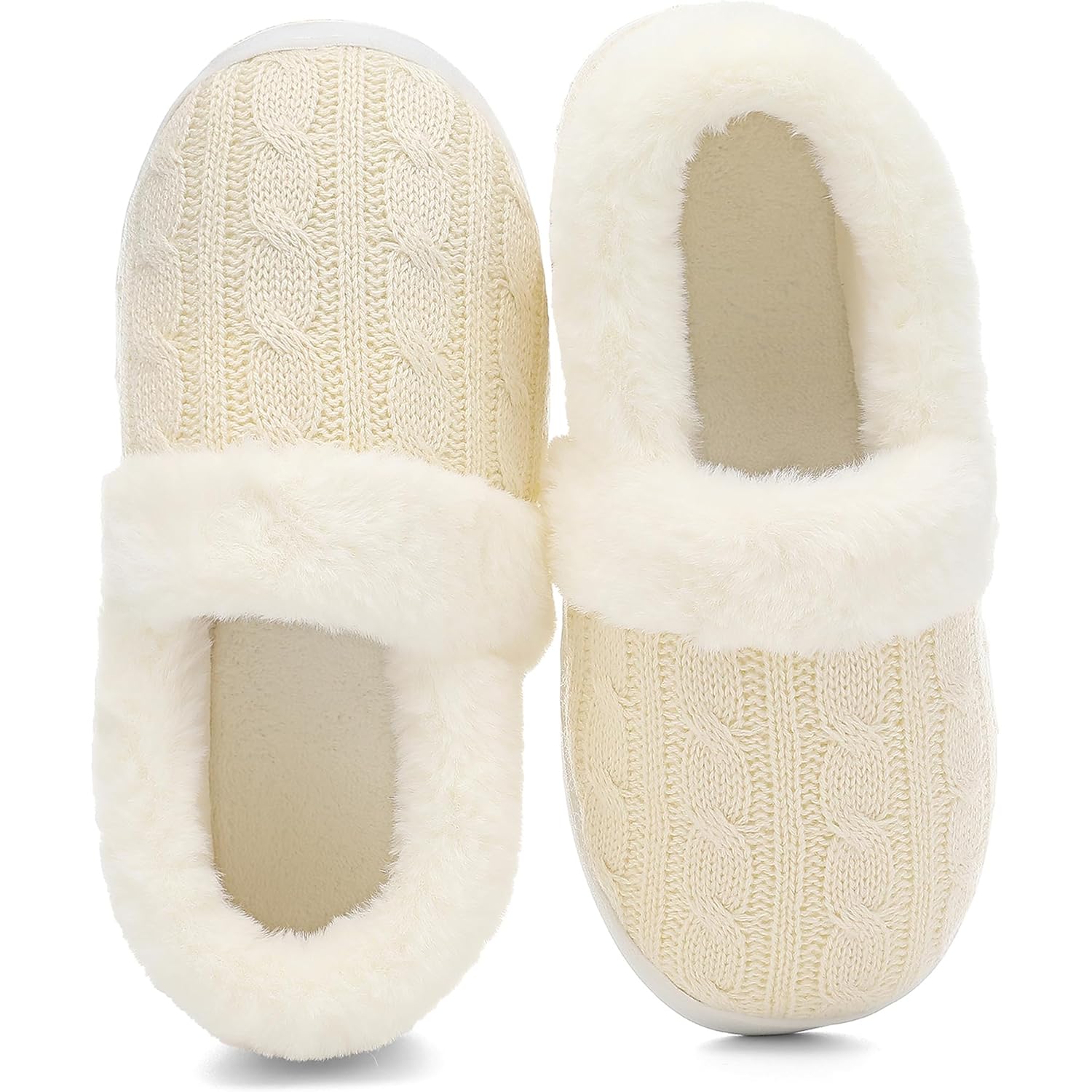 Women's Slippers Fuzzy Beige