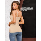 Women's Shelf Bra Camisole Tank Top White/Black/Nude