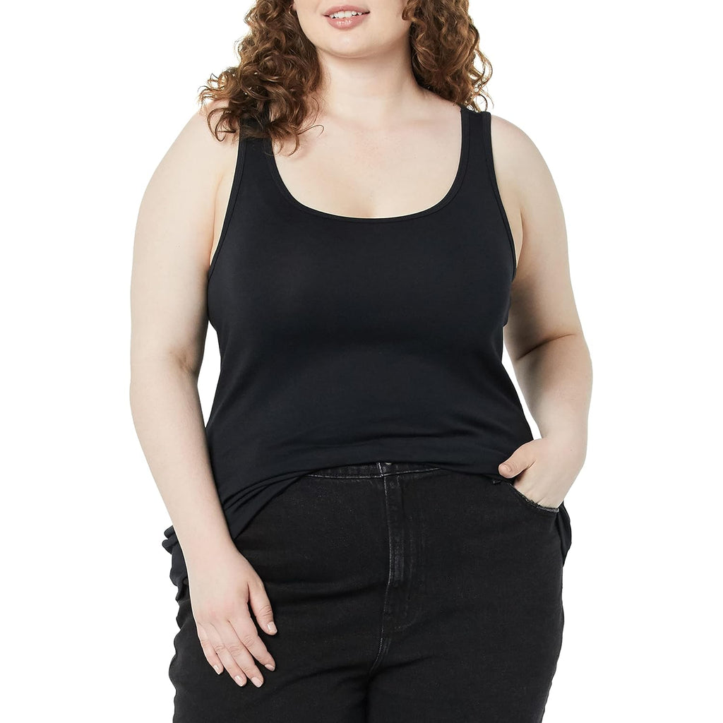 Women's Slim-Fit Scoop Neck Tank Top Black