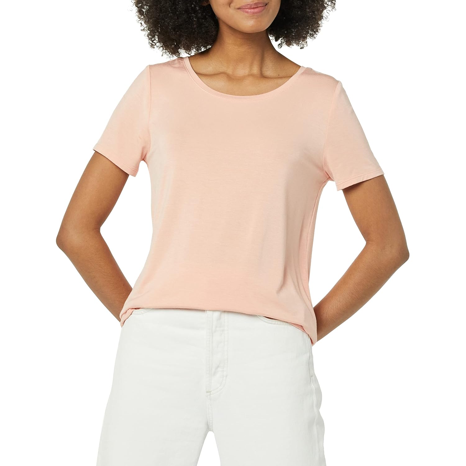 Women's Scoopneck Essential Tunic Top Navy/Coral Pink