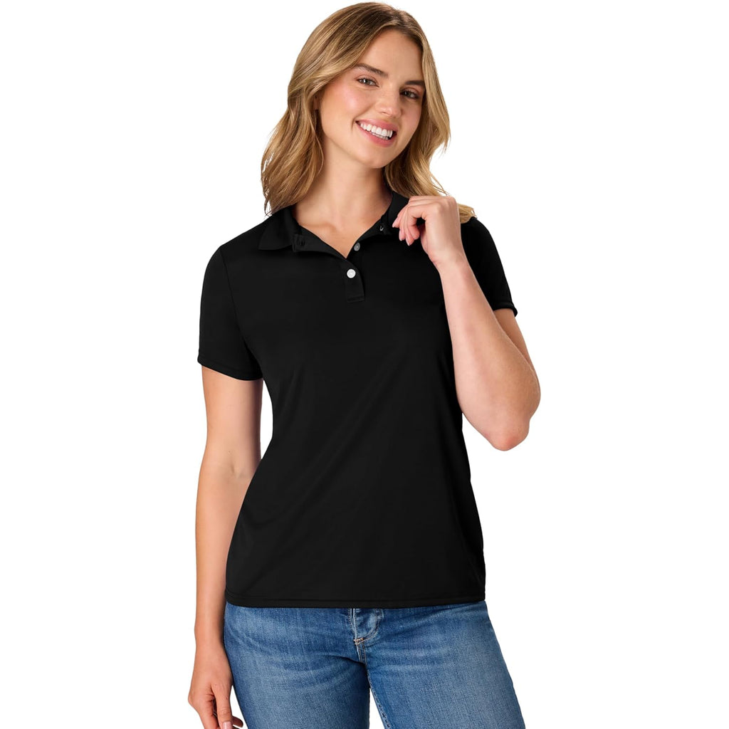 Women's Cool DRI Polo Shirt Black/White/Gray