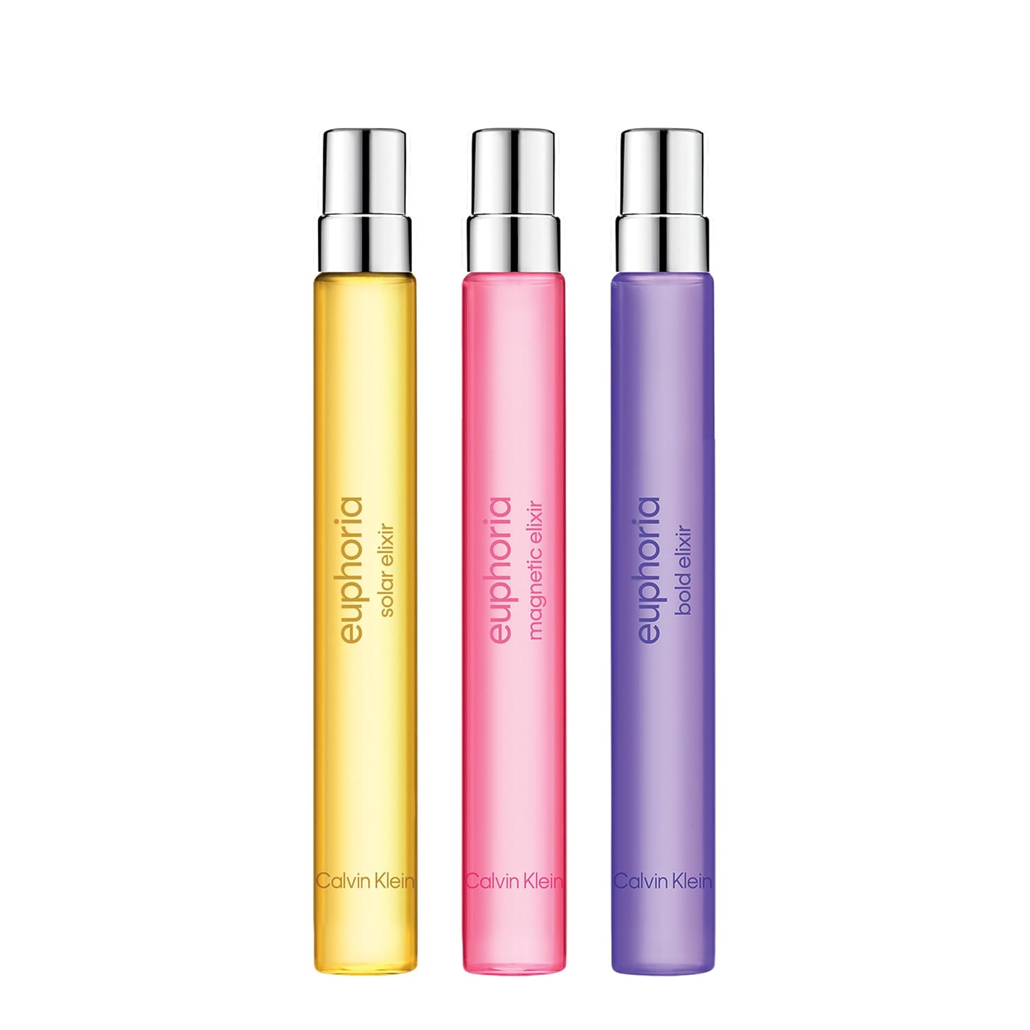 Calvin Klein Euphoria Elixir Eau de Parfum Trio Gift Set worn by Rosalia – Women’s Perfume – Includes Bold, Magnetic, and Solar
