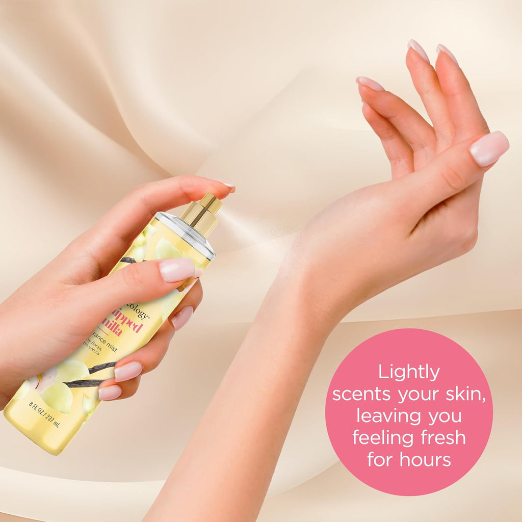 Bodycology Long-Lasting Fragrance Body Mist, Whipped Vanilla, 8 fl oz (Pack of 2)