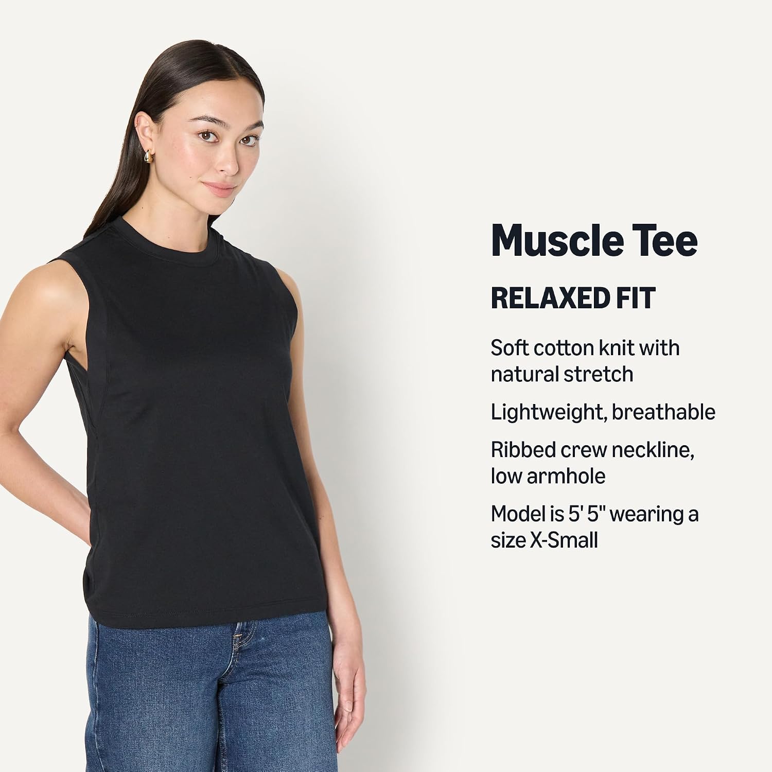 Amazon Essentials Women's Relaxed-Fit Cotton Muscle Tee