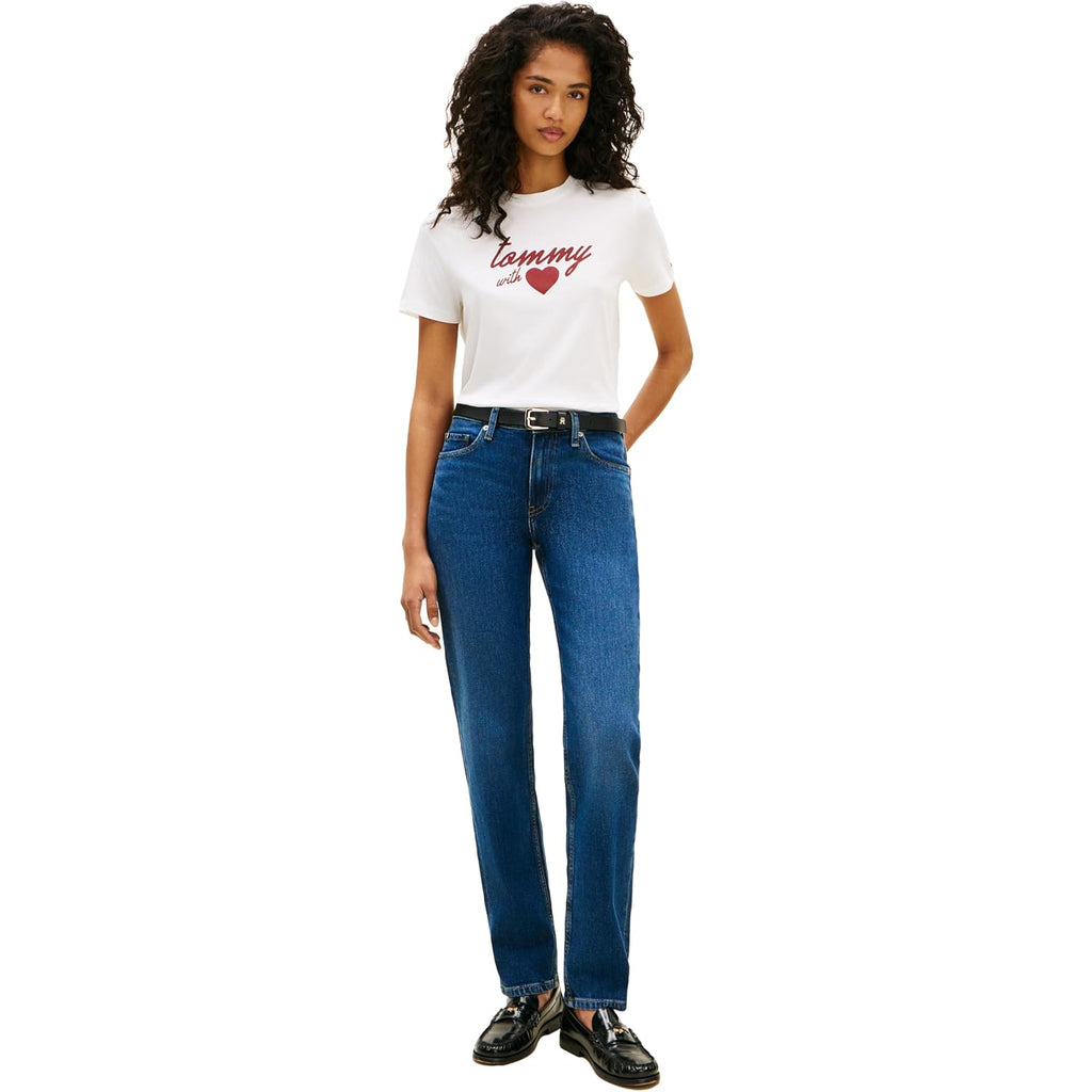 Tommy Hilfiger Women's Short Sleeve Cotton Graphic Logo Crew Neck T-Shirts