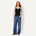 Women's Thin Strap Tank Top Black/Olive