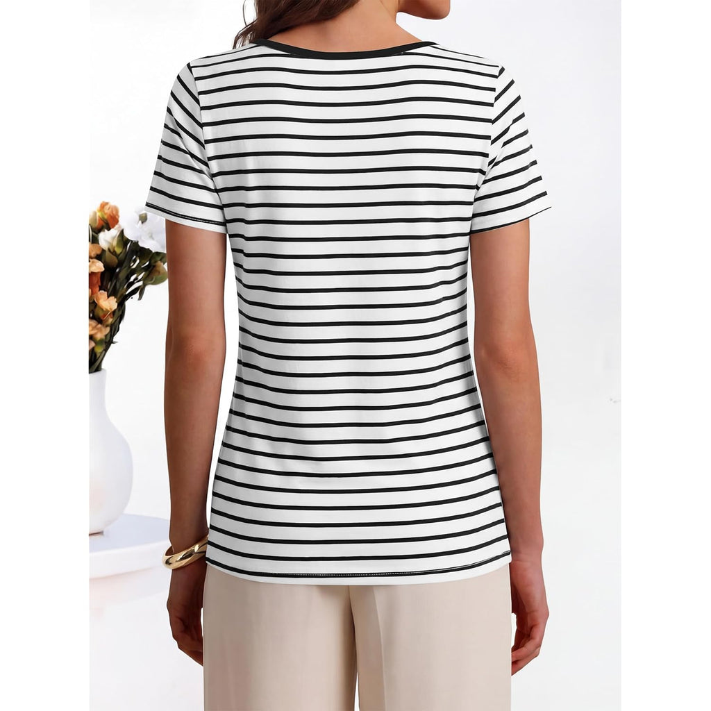 ANRABESS Womens Boat Neck Tops Short Sleeve T-Shirts Causal Fashion Tee Shirts 2026 Summer Spring Clothes