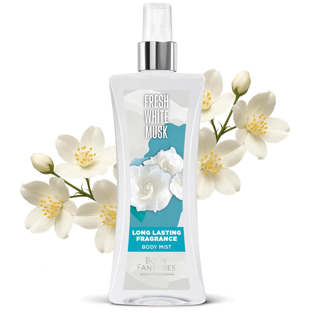 Body Fantasies Signature Fragrance Body Spray, Fresh White Musk, 8 Fluid Ounce