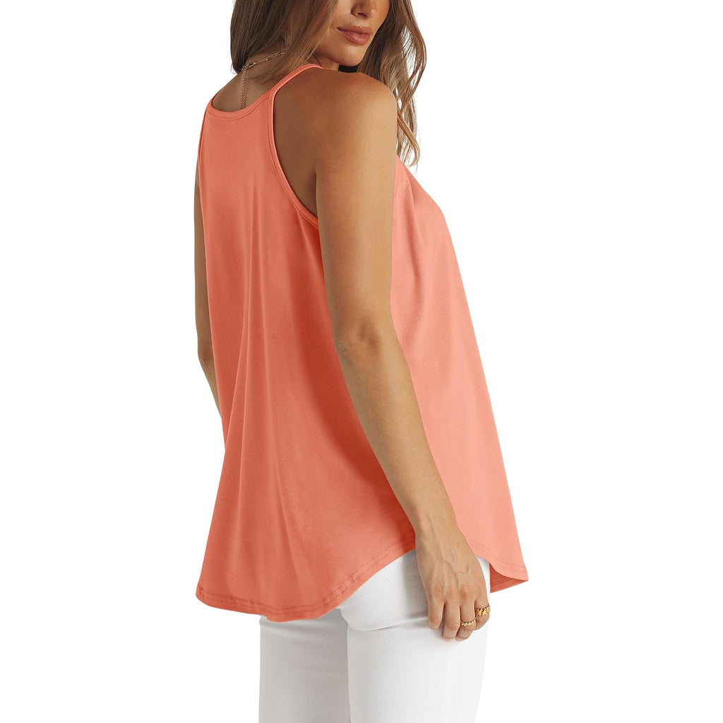 WlHOLL Womens Pleated Tank Tops Spaghetti Strap Camisole Halter Tops Curved Hem Fashion 2026