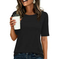 ANRABESS Womens Half Sleeve Tops Crewneck Shirts Basic Fit Tee Trendy 2026 Spring Summer Business Casual T-Shirts