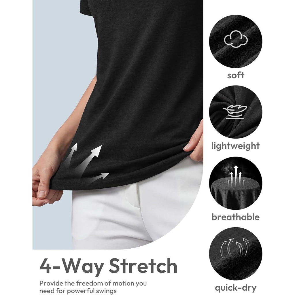 Women's Athletic Quick Dry Polo Shirt Black/White/Purple/Light Green/Army Green