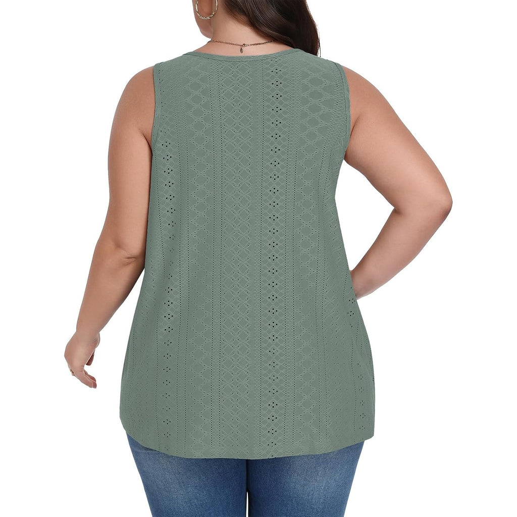 Women's Flowy Scoop Neck Tunic Top Grayish Green