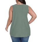 Women's Flowy Scoop Neck Tunic Top Grayish Green