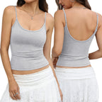 EasyGala Womens Cotton Scoop Neck Tank Top Adjustable Spaghetti Strap Camisole Basic Summer Fitted Backless Shirts 2026