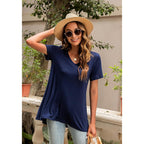 Women's Longline Leggings Fit Tunic Top Short Dark Grey