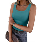 ANRABESS Womens Sleeveless Scoop Neck Tank Top Ribbed Fitted Summer Basic Slim Cute Tops 2026