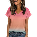 Zeagoo Womens Summer Tops Rolled Short Sleeve V Neck Shirts Casual Dressy Business Work Blouses Outfits