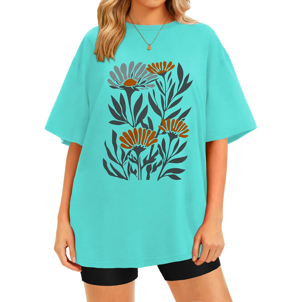 Womens Oversized T Shirts Loose Fit Graphic Tees Summer Casual Short Sleeve Tops 2026