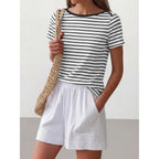 ANRABESS Womens Boat Neck Tops Short Sleeve T-Shirts Causal Fashion Tee Shirts 2026 Summer Spring Clothes
