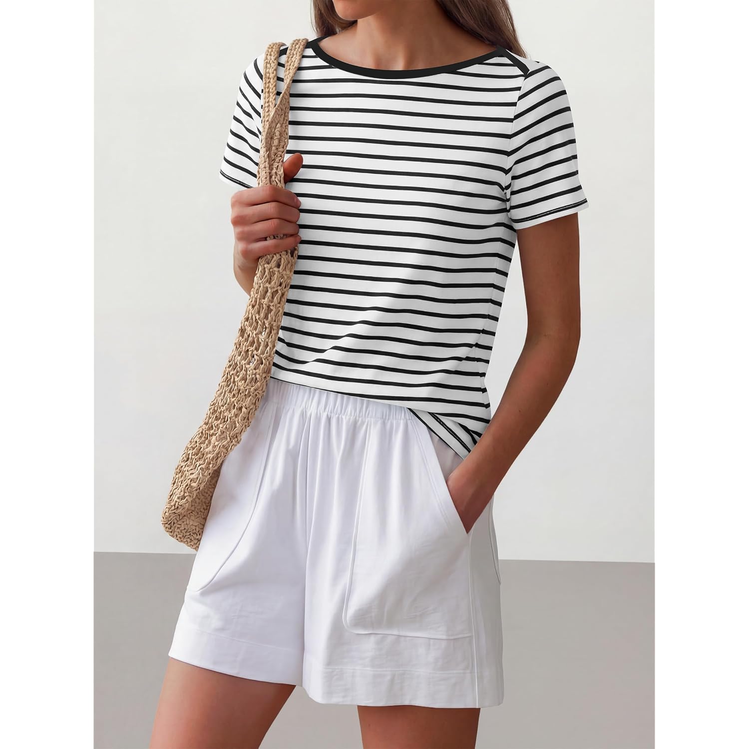ANRABESS Womens Boat Neck Tops Short Sleeve T-Shirts Causal Fashion Tee Shirts 2026 Summer Spring Clothes