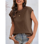 Cicy Bell Womens Cap Sleeve Tops Summer Casual Cotton T Shirts Loose Fit Crew Neck Basic Tee