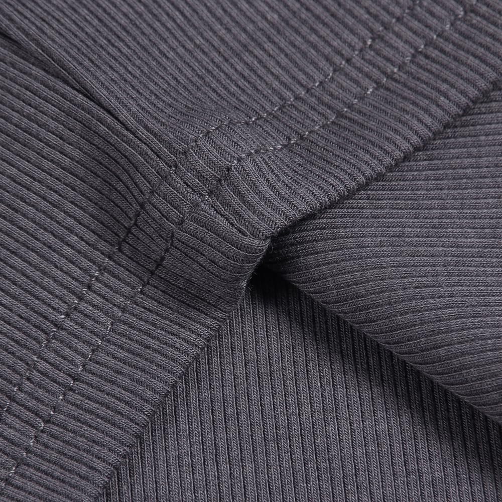 Women's Ribbed Scoop Neck Tank Top Short Charcoal Grey