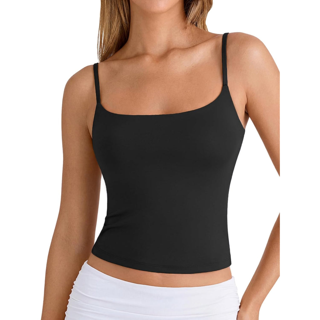 SUUKSESS Women Cotton Double Layer Unpadded Cami Summer Basic Going Out Tops