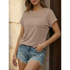 AUTOMET Women's Short Sleeve Shirts Dressy Business Casual Summer Tops 2026 Lace Spring Blouses Loose Fit Trendy Outfits