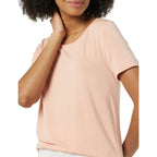 Women's Scoopneck Essential Tunic Top Navy/Coral Pink